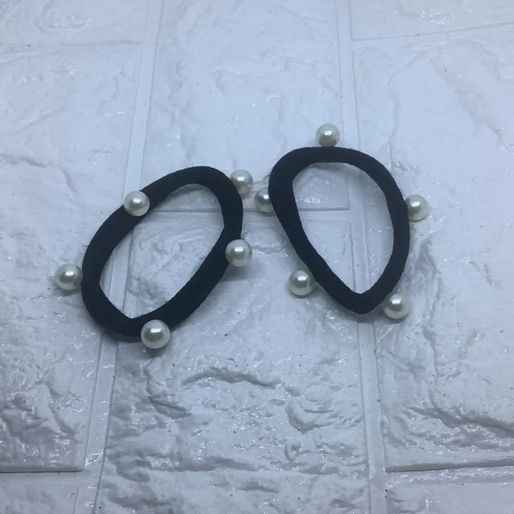 2pcs Pearl Hair Ties Black Hair Accessories‎ for Women’s Girls